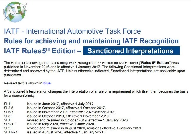 2021年7月1日起实施~认证规则SI更新~IATF Rules 最新变化点解析
